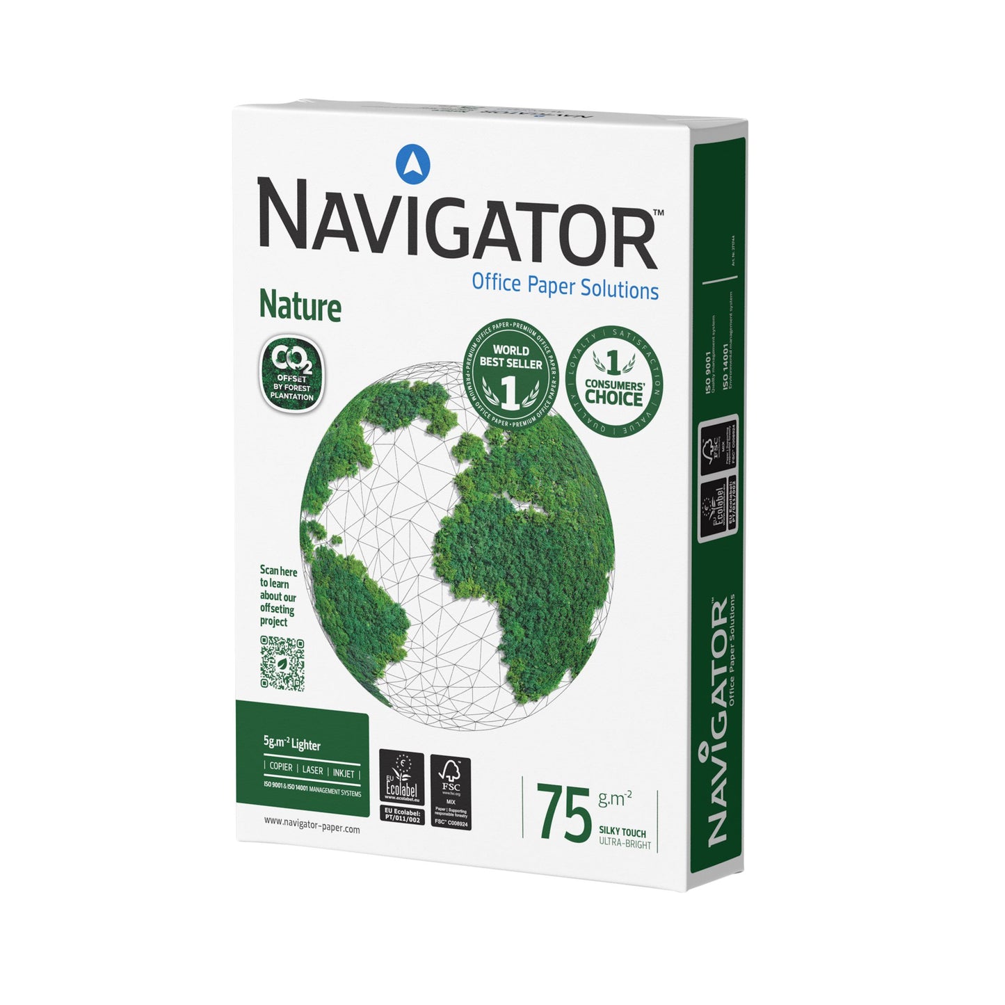Navigator - Kopierpapier Natur A4 75gr weiß 500 Blatt | 5 Stück