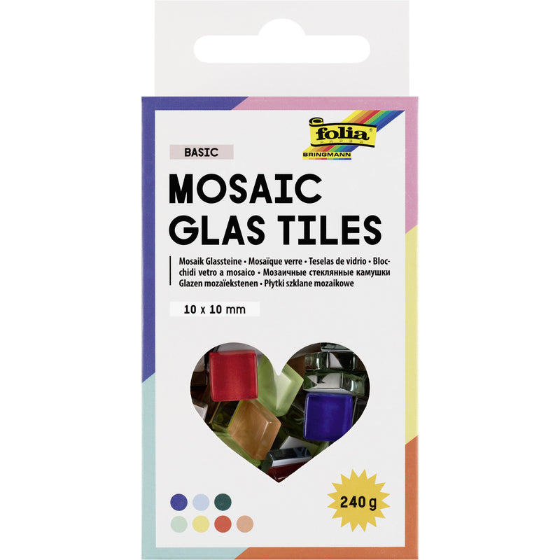 Folia Paper - Mosaiksteine ​​Folia 10x10mm Glasbasis sortiert | 4 Stück