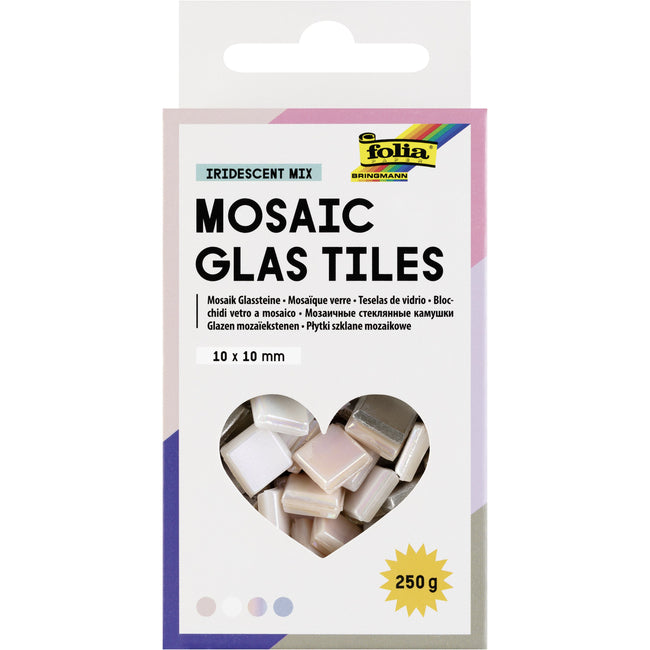 Folia Paper - Mosaiksteine ​​Folia 10x10mm Glas irisierend | 4 Stück