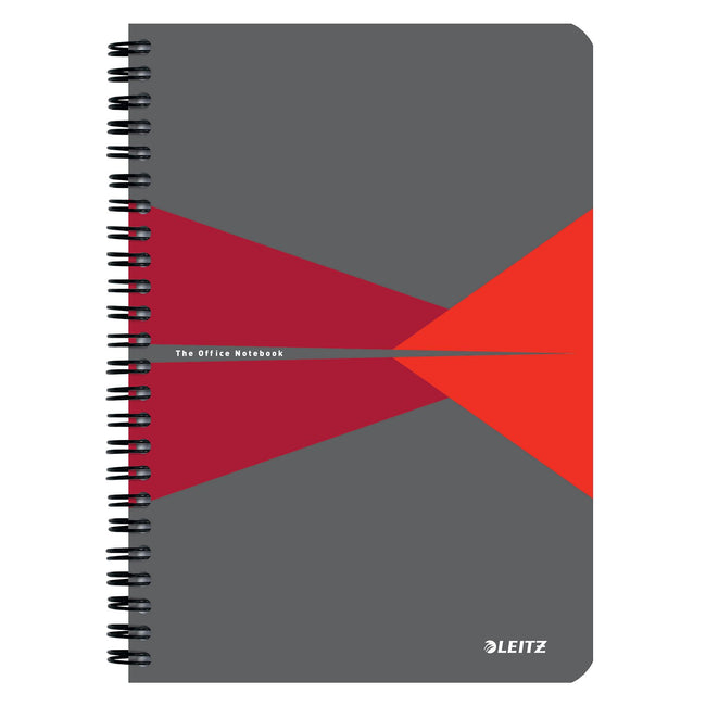 Leitz - Notizbuch Büro A5 Line 180 Seiten grau rot | 5 Stück