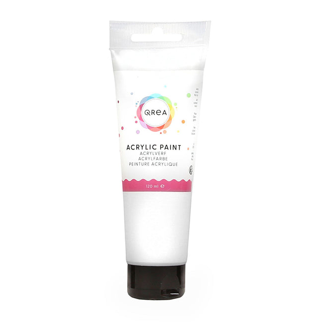 Qrea - Acrylfarbe 120 ml weiß | 6 Stück