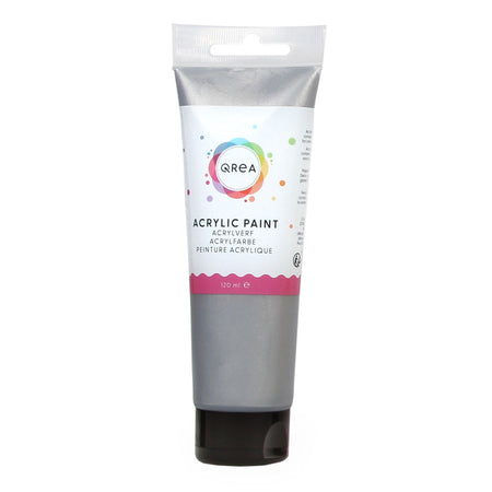 Qrea - Acrylfarbe 120 ml Silber | 6 Stück