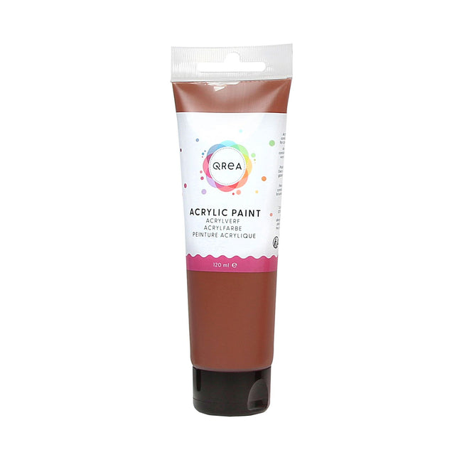 Qrea - Acrylfarbe 120 ml gebrannte Siena | 6 Stück