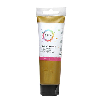 Qrea - Acrylfarbe 120 ml Gold | 6 Stück