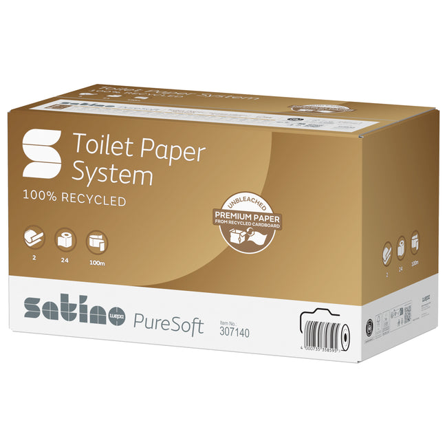 Satino von WEPA - Toilettenpapier satino jt3 puresoft Systemrolle 2 Lagen