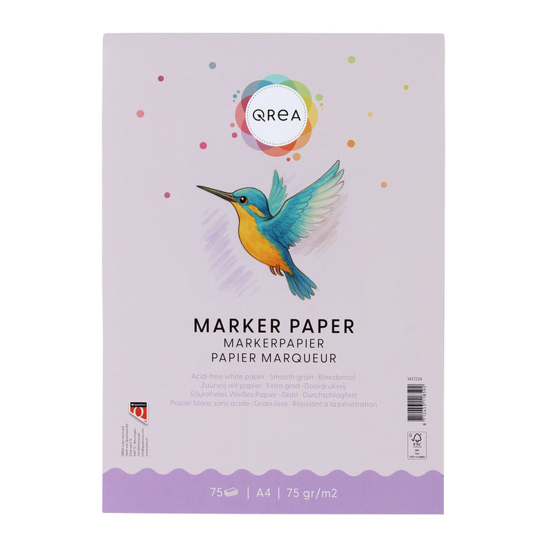 Qrea - Markierungsblock A4 75 Gramm 75 Blatt | 10 Stück