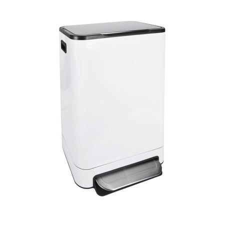 Desq - Treteimer 40 Liter Edelstahl weiß