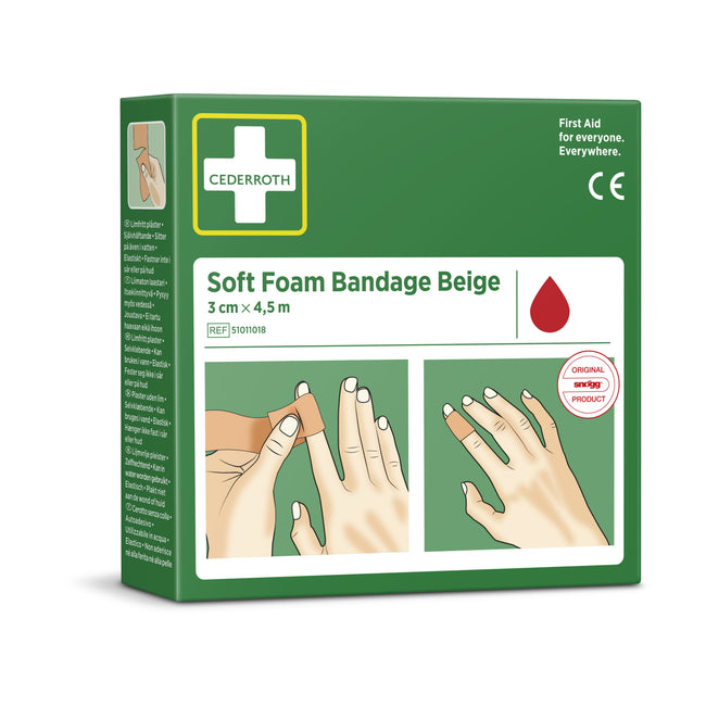 Cederroth - Bandage Weichschaum beige 3cmx4,5m