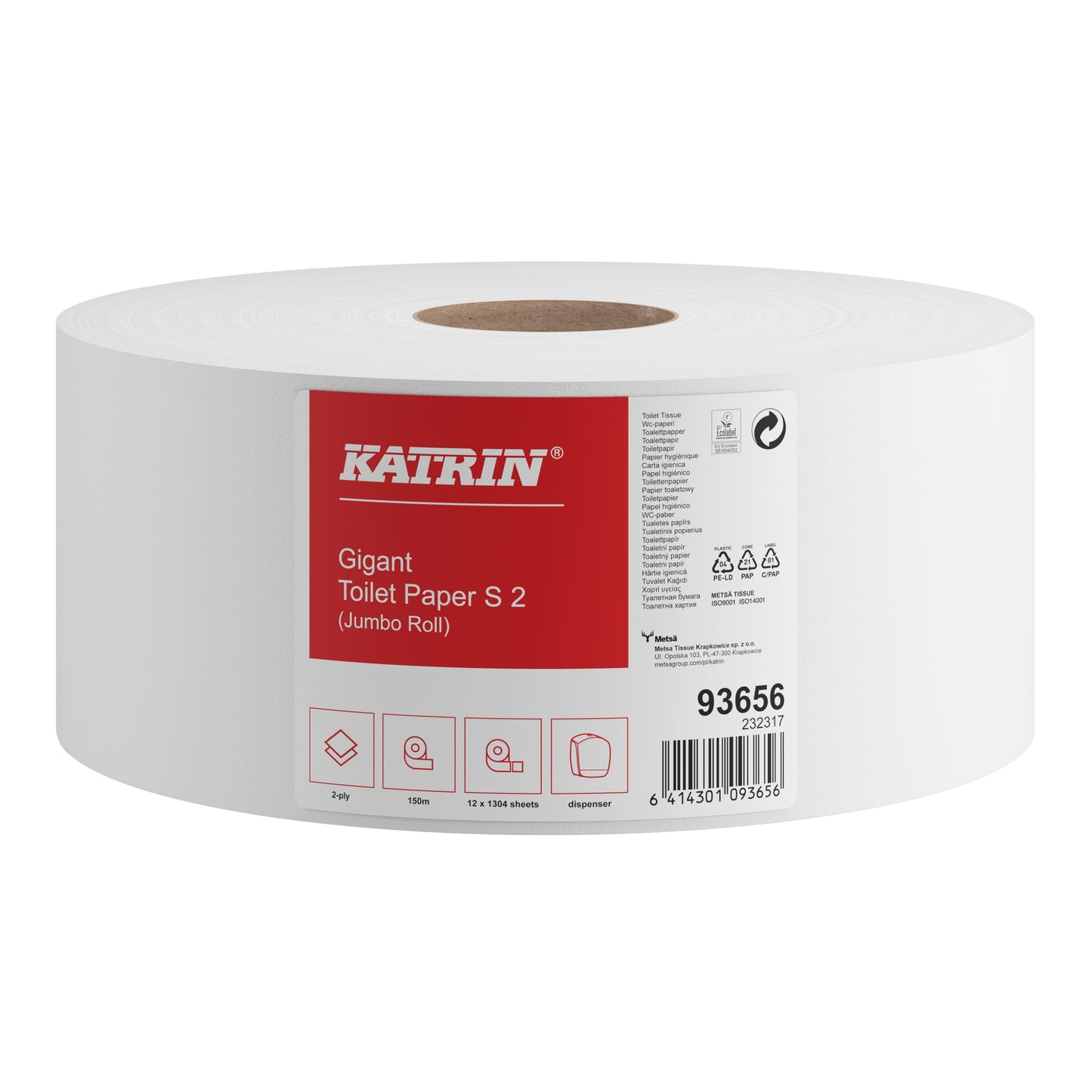 Katrin - Toilettenpapierriese 2-lagig 150m weiß