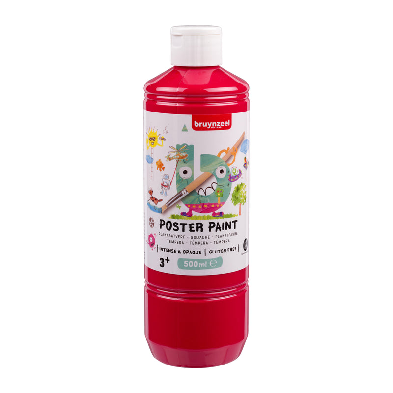 Bruynzeel - Plakatfarbe, Flasche 500 ml, Primärrot