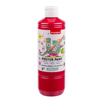 Bruynzeel - Plakatfarbe, Flasche 500 ml, Primärrot | 10 Stück