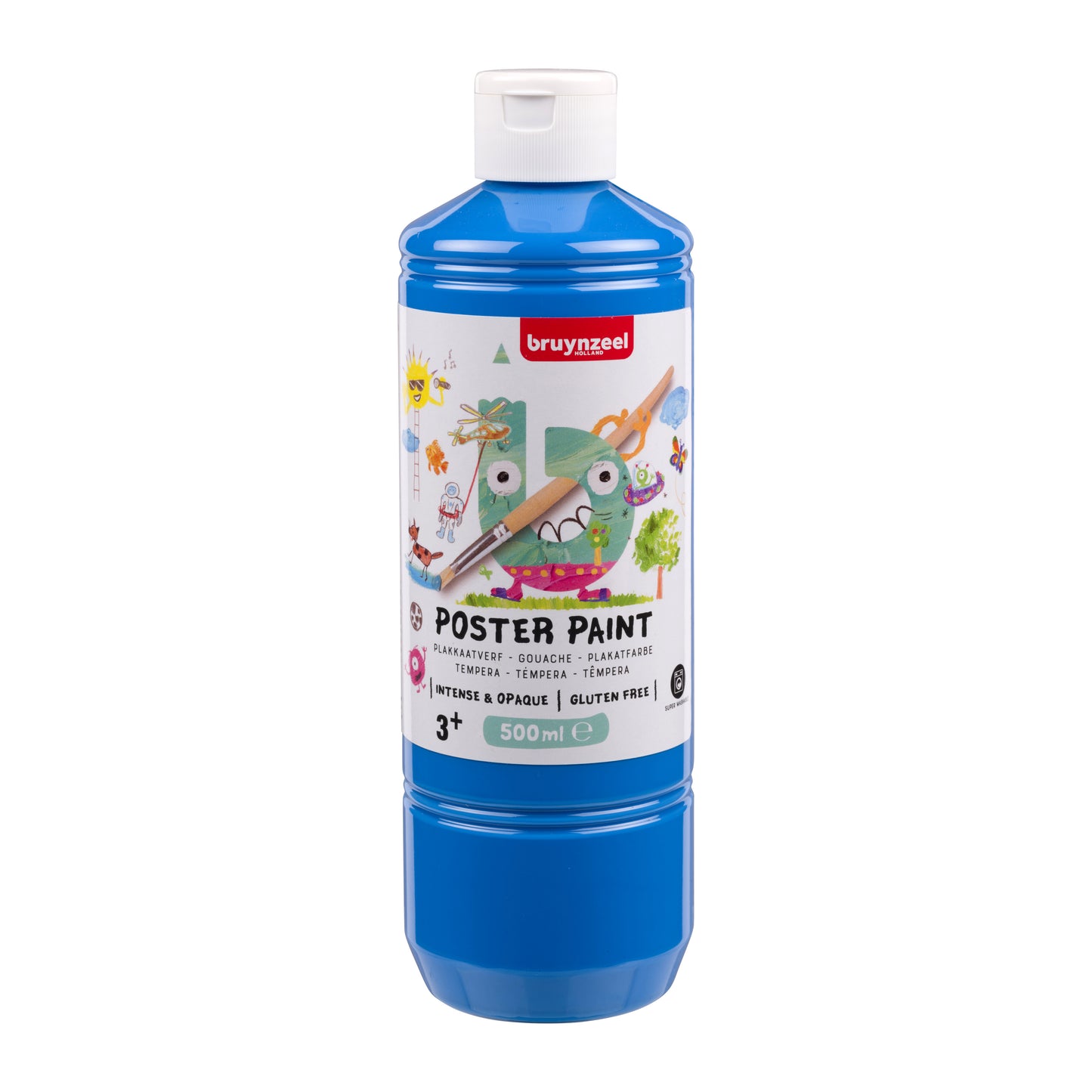 Bruynzeel - Plakatfarbenflasche 500 ml Hellblau | 10 Stück