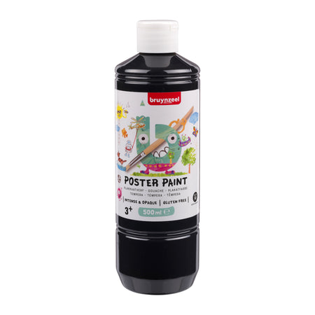 Bruynzeel - Plakatfarbenflasche 500 ml schwarz