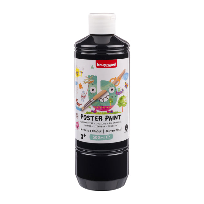 Bruynzeel - Plakatfarbenflasche 500 ml schwarz