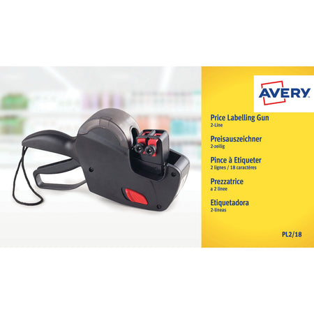 Avery - Beschriftungszange PL2/18 2 Zeilen schwarz