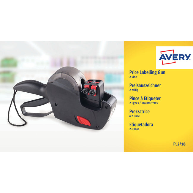 Avery - Beschriftungszange PL2/18 2 Zeilen schwarz