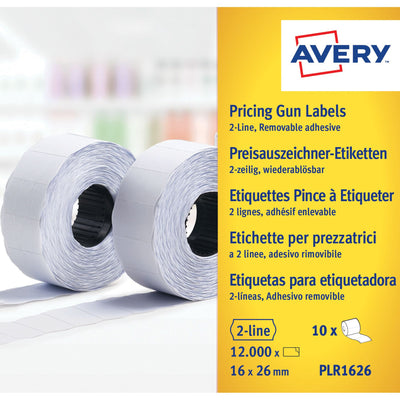 Avery - Preisschild PLR1626 16x26mm abnehmbar weiß