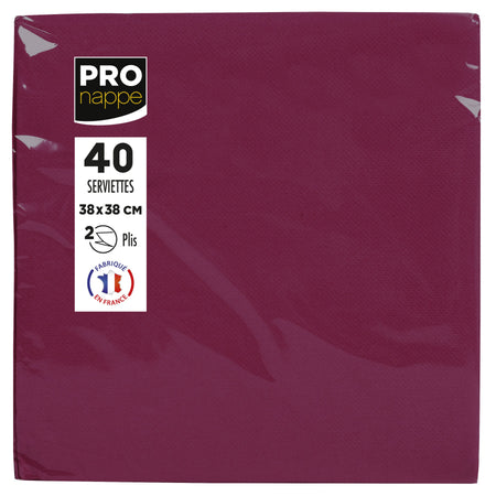 Pronappe - Serviette 380x380mm 40 Blatt bordeauxrot