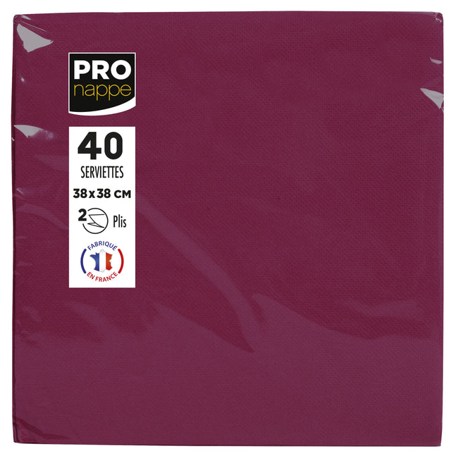 Pronappe - Serviette 380x380mm 40 Blatt bordeauxrot