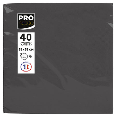 Pronappe - Serviette 380x380mm 40 Blatt schwarz