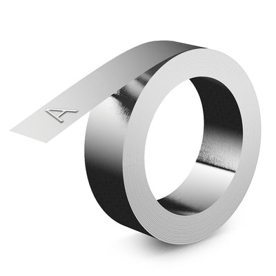 Dymo -  Reliefe  zelfklevend aluminium 12mm zilver