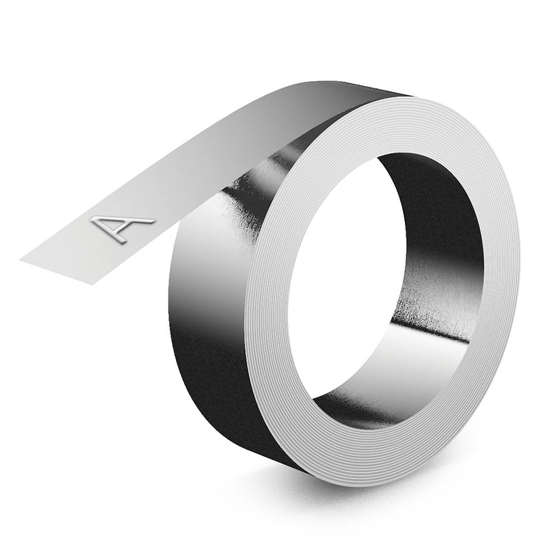 Dymo -  Reliefe  zelfklevend aluminium 12mm zilver