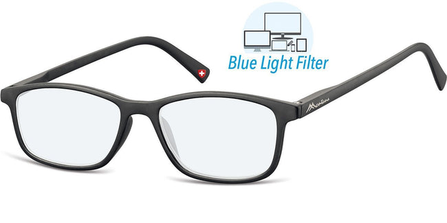 Montana - Lesebrille +1,50 dpt Blaulichtfilter schwarz