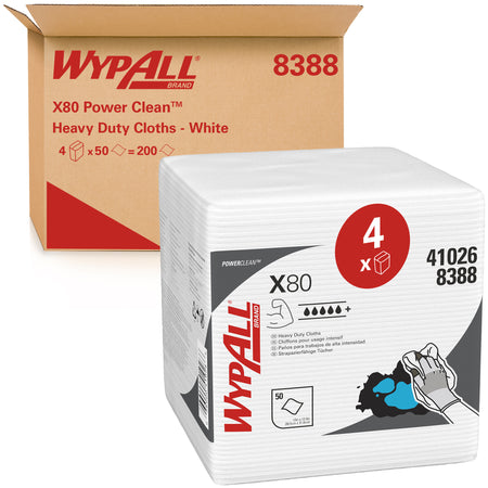 WypAll - Reinigungstuch x80 Powerclean 305x317mm weiß
