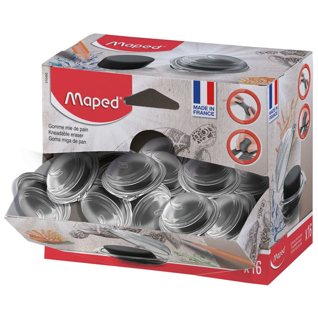 Maped -  Kneedgum  display 16 stuks zwart