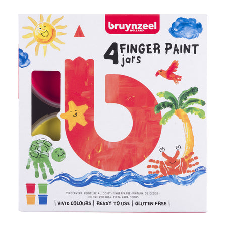 Bruynzeel -  Vingerverf  kids assorti 4 potjes