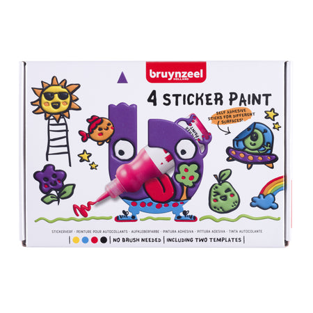Bruynzeel -  Stickerverf  met 2 sjablonen 4st ass