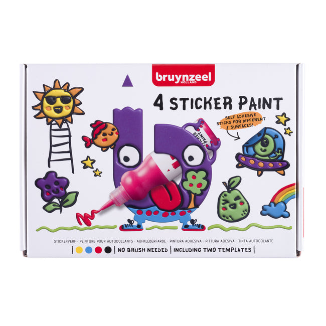 Bruynzeel -  Stickerverf  met 2 sjablonen 4st ass