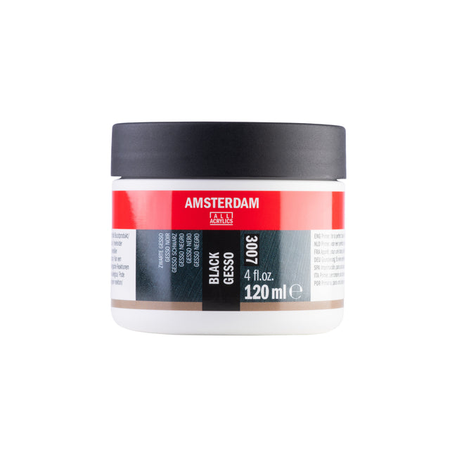 Amsterdam All Acryli -  Gesso amsterdam mini 3007 120ml zwart | 4 stuks