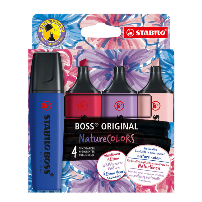 Stabilo -  Markeerstift boss wildfl assorti 4 stuks