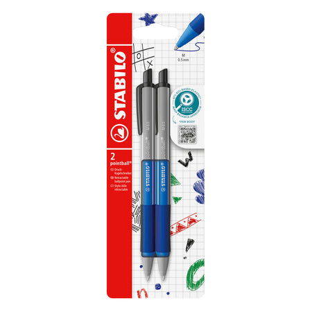 Stabilo -  Balpen pointball colorful bl blist à 2st | 10 stuks