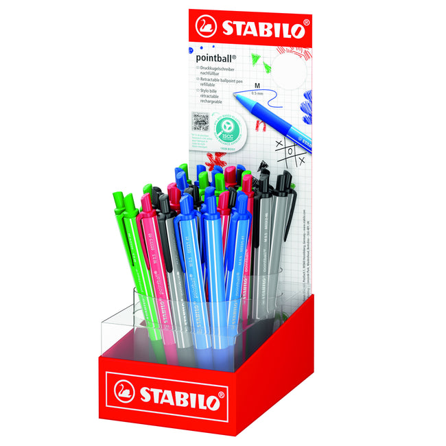 Stabilo -  Balpen pointball colorful assorti | 38 stuks