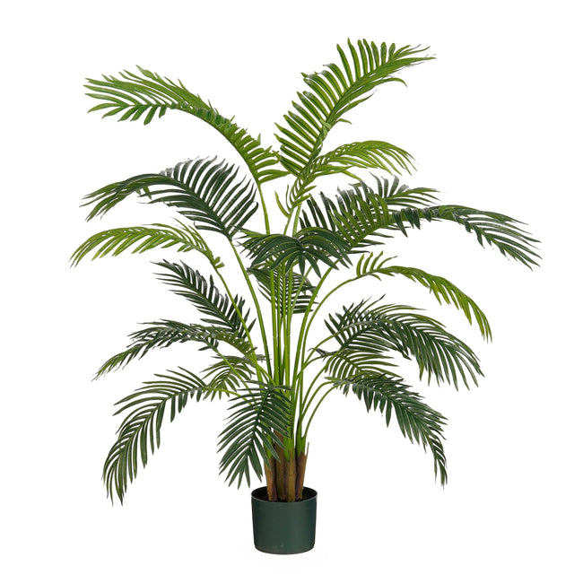 Mica Decorations -  Kunstplant mica areca palm in pot groen | 2 stuks