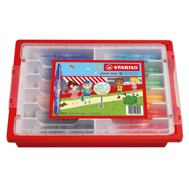 Stabilo -  Extra-thick viltstift Abrikoos (kleur), Blauw, Groen, Lichtgroen, Lila, Oker, Oranje, Roze, Rood, Geel 96 stuk(s)