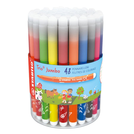 Stabilo -  Viltstift trio jumbo 380 48st assorti