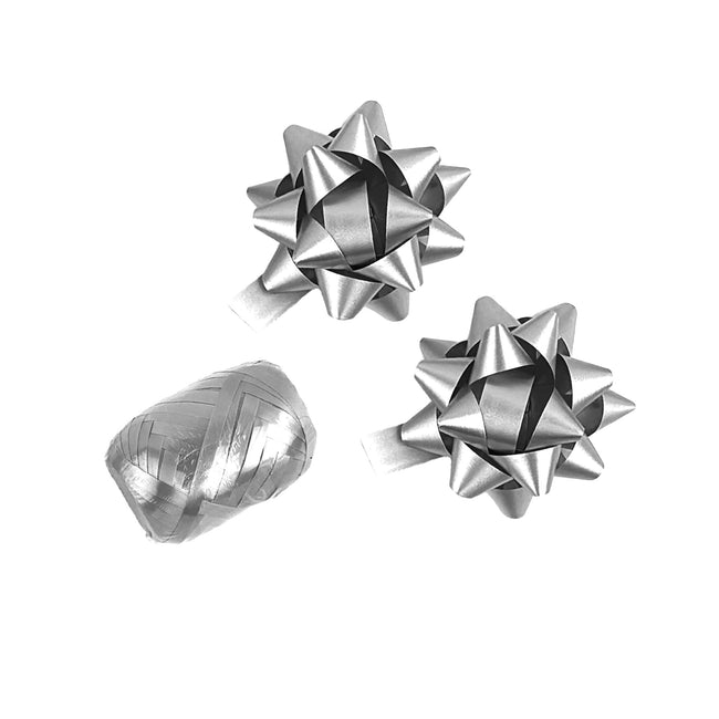 Haza -  Polyband combi set zilver 1 ei 2 rozetten | 25 stuks