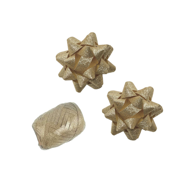 Haza -  Polyband combi set glitter goud 1 ei 2 rozet | 25 stuks