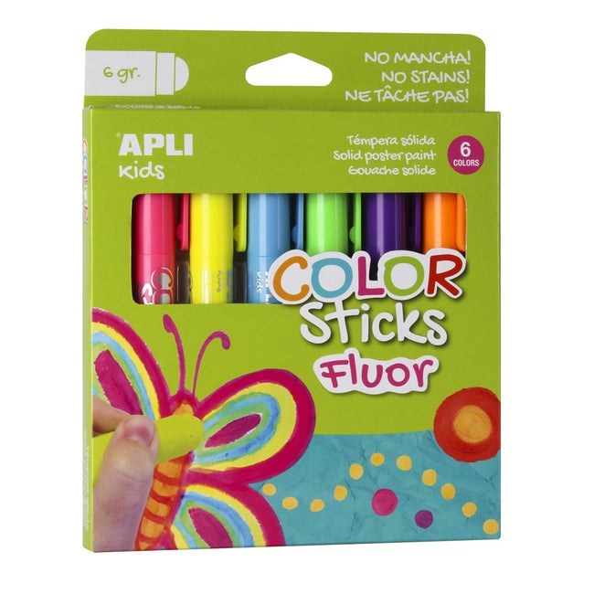 Apli Kids - Kinder-Farbstifte Fluor, Blister mit 6 Stück