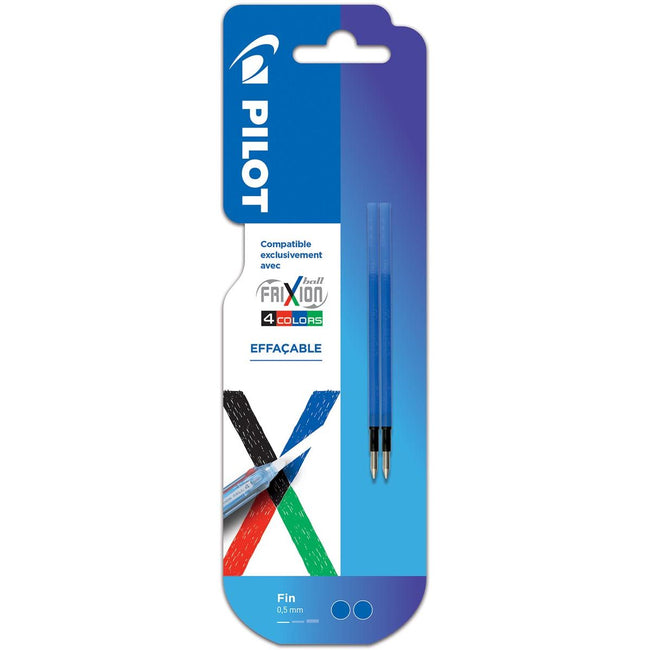 Pilot -  vullingen voor Frixion Ball 4-kleurenroller, fijn, blauw, pak van 2 stuks
