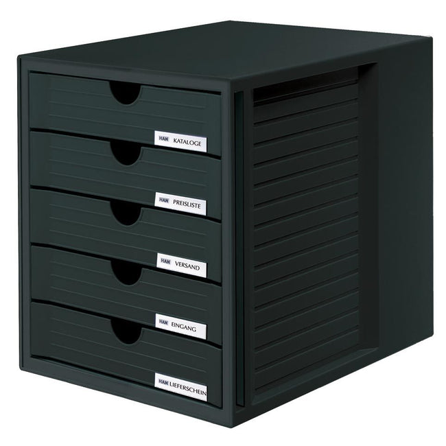 Han - Schubladenbox 1450 5 geschlossene Schubladen schwarz