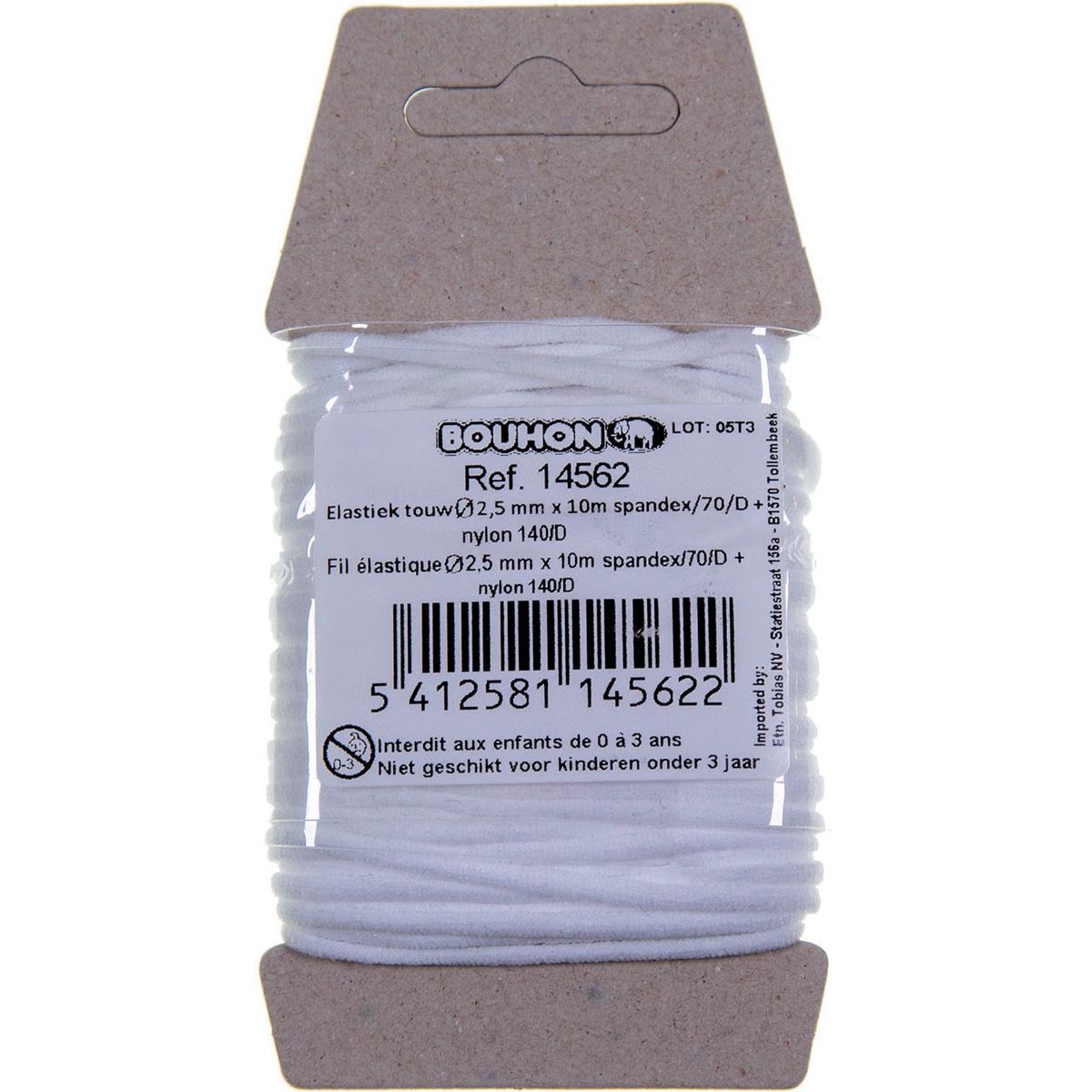 Bouhon – elastisches Seil, Nylon, Fuß 2,5 mm x 10 m, im Blister