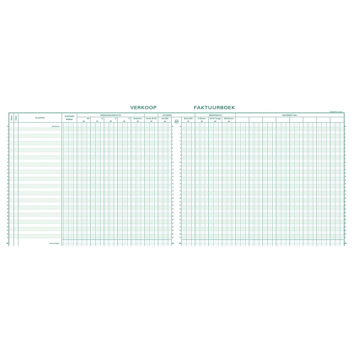 Exacompta – Registerverkäufe, ft 27 x 32 cm, Niederländisch