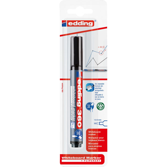 Edding - Whiteboardmarker 360 schwarz, im Blister