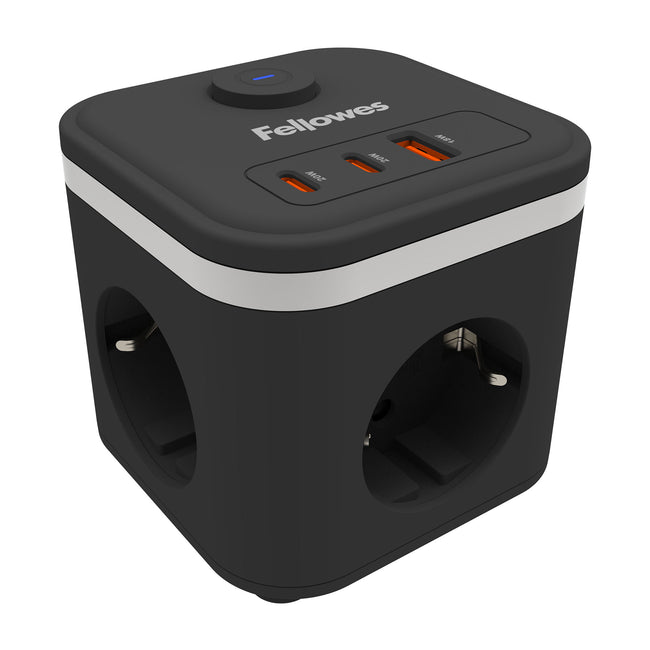 Fellowes -  Stekkerblok  pcf 3v 1xusb a 2xc 2m zwart