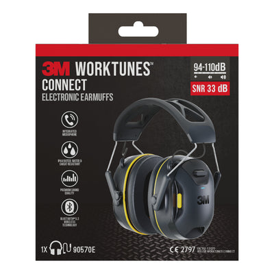 3M -  Oorkap  worktunes connect bluetooth zwart | 4 stuks