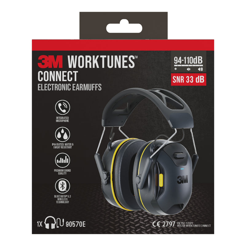 3M -  Oorkap  worktunes connect bluetooth zwart | 4 stuks
